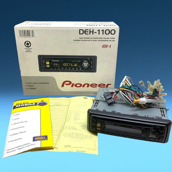 Vintage Y2K Pioneer DEH-1100 Car Stereo CD Player AM/FM SuperTuner Box Paperwork - Picture 1 of 10